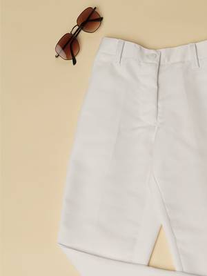 White kids cotton trousers 2