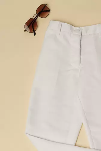 White kids cotton trousers