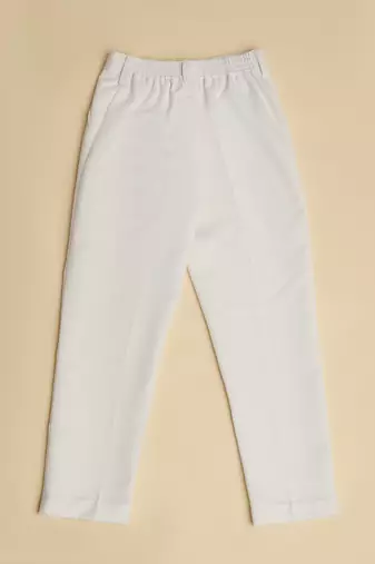 White kids cotton trousers