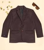 Boys coffee brown notched lapel blazer