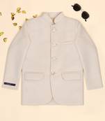 Boys beige bandhgala blazer