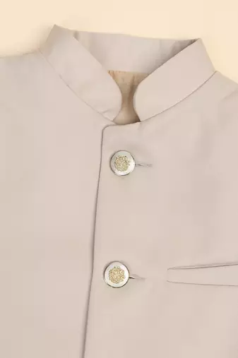 Boys beige bandhgala blazer