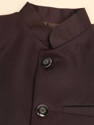Boys brown bandhgala blazer 2