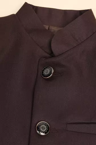 Boys brown bandhgala blazer