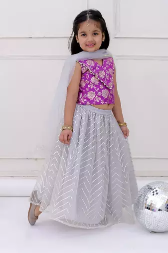Kid1 miss glam lehenga set
