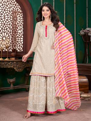 Chiku embroidery & sequence georgette garara readymade stitched 1