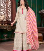 Chiku embroidery & sequence georgette garara readymade stitched