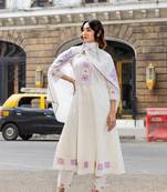 Women Cotton Comfortable and Stylish Round  Kurta With Pant And Dupatta Ethnic Wear