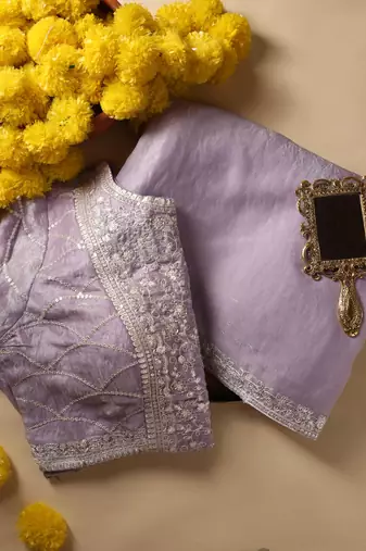 Twilight shimmer saree with ready blouse.