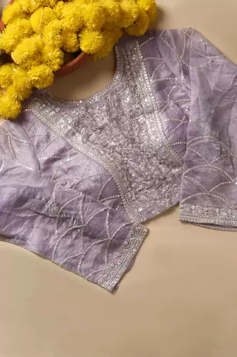 Twilight shimmer saree with ready blouse.