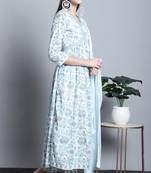 women's pure cotton jaipuri printed & embroidered kurta & pant with dupatta