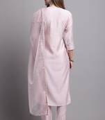 women's poly silk  embroidered kurta & pant with dupatta