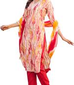 women's viscose rayon shibori printed kurta & pant with dupatta