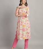 women's pure cotton jaipuri printed kurta & pant with dupatta