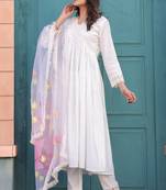 women's poly silk solid kurta & pant with dupatta