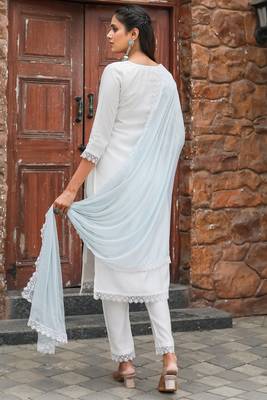 women's poly silk solid kurta & pant with dupatta 2