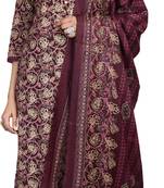 women's cotton blend foil printed kurta & pant with dupatta