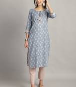 women's cotton foil printed kurta & pant with dupatta