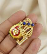 Lapis and cubic zircon handmade meenakari ring Adjustable