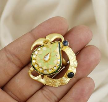 Black onyx handmade meenakari vintage ring Adjustable 1