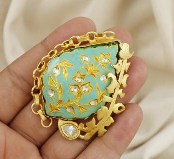 Polki handmade meenakari vintage Adjustable ring Adjustable 1