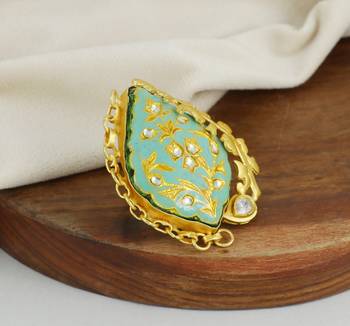 Polki handmade meenakari vintage Adjustable ring Adjustable 2