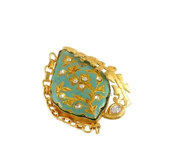 Polki handmade meenakari vintage Adjustable ring Adjustable 3
