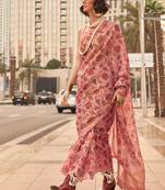 Light pink handloom weaving saree