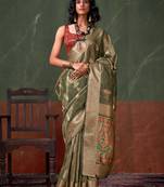 Green paithani zari tissue saree