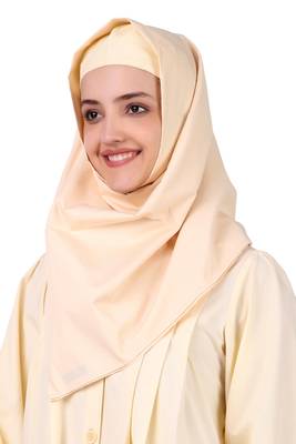 Front Open Cotton Cream Color Abaya 8