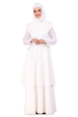 Designer Royal Look White Abaya 1