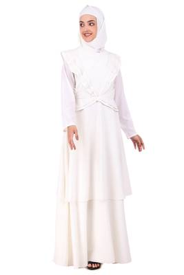 Designer Royal Look White Abaya 3