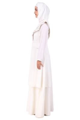 Designer Royal Look White Abaya 5
