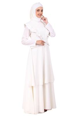Designer Royal Look White Abaya 7