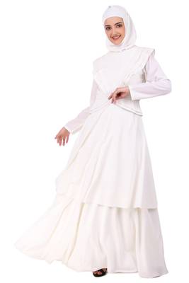 Designer Royal Look White Abaya 8