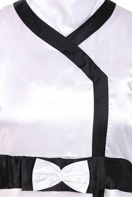 Fancy White Satin Abaya 4