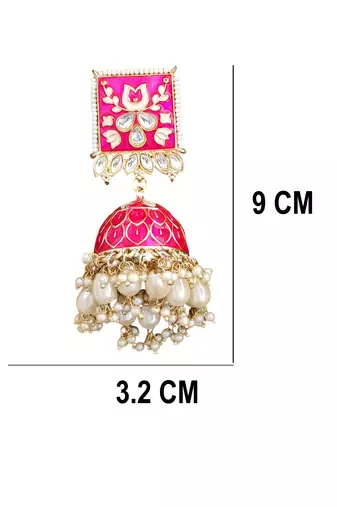 Rani clustered pearl antique jhumka earrings for women