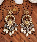 Gray antique jewellery designer mehendi polish fancy earrings for women