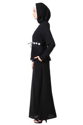 Frilled Georgette Waist A-Line Nida Abaya 3