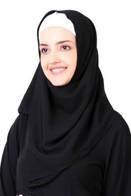 Frilled Georgette Waist A-Line Nida Abaya 6