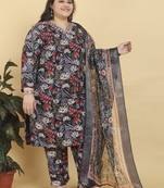 Black digital print & handwork rayonsalwar kameez readymadetwo pockets stitched