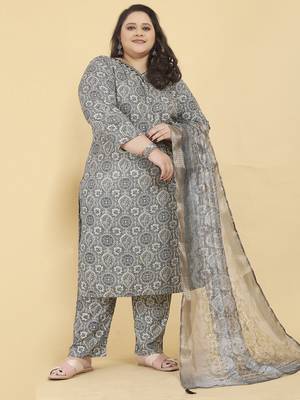 Grey digital print & handwork rayonsalwar kameez readymadetwo pockets stitched 1