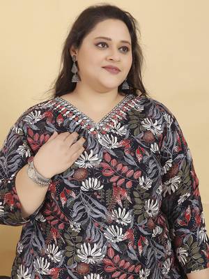 Black digital print & handwork rayonsalwar kameez readymadetwo pockets stitched 3
