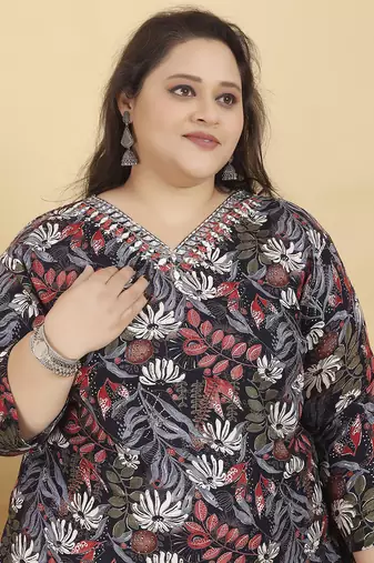 Black digital print & handwork rayonsalwar kameez readymadetwo pockets stitched
