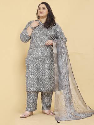 Grey digital print & handwork rayonsalwar kameez readymadetwo pockets stitched 2