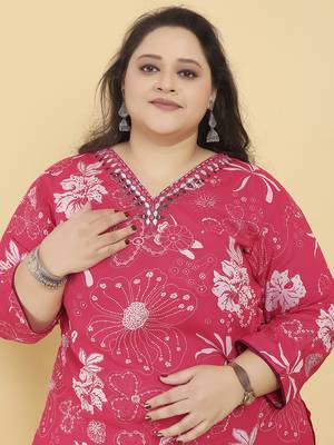 Pink digital print & handwork riyonsalwar kameez readymade with two pockets stitched 3