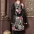Black printed & handwork rayon readymade salwar kameez alia cut with two pocket stitched