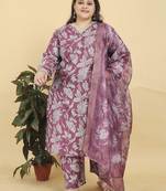 Deep dusty rose digital print & handwork lichi viscose salwar kameez readymade with two pocket stitched