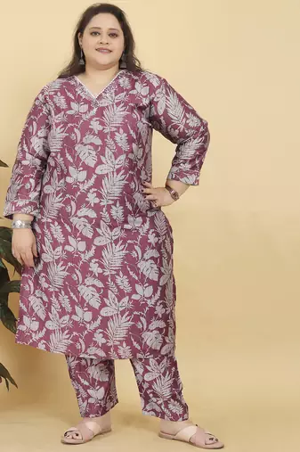 Deep dusty rose digital print & handwork lichi viscose salwar kameez readymade with two pocket stitched