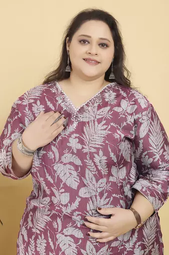 Deep dusty rose digital print & handwork lichi viscose salwar kameez readymade with two pocket stitched